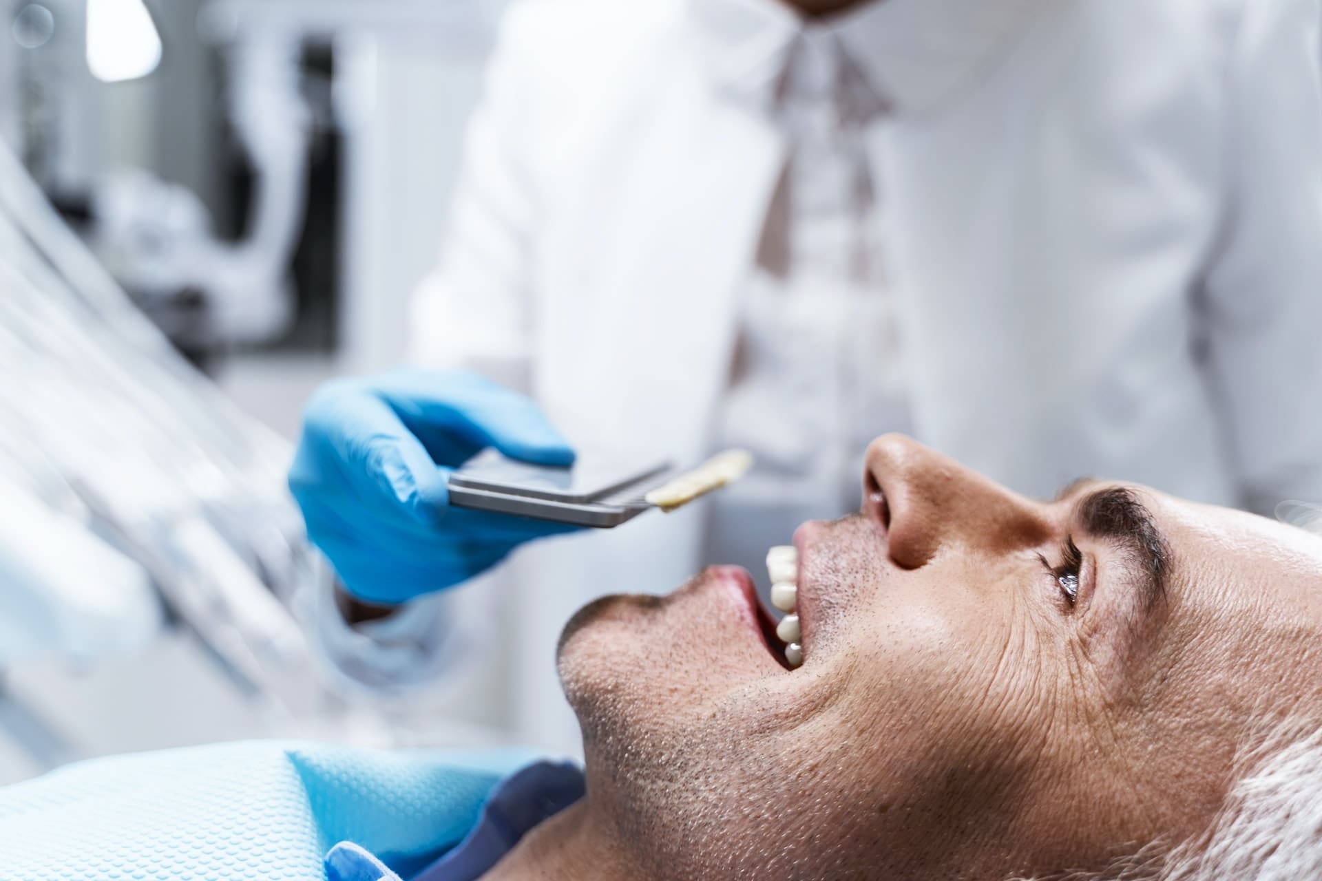 Patient undergoing root canal treatment