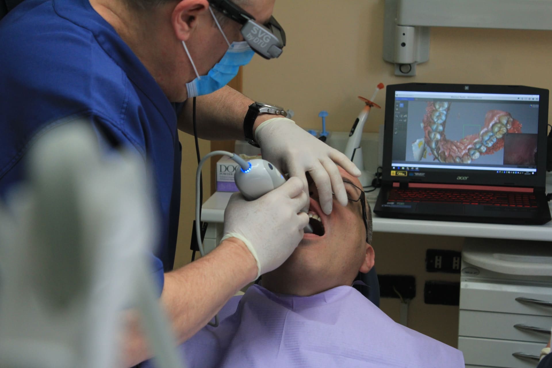 Patient receiving emergency orthodontic treatment