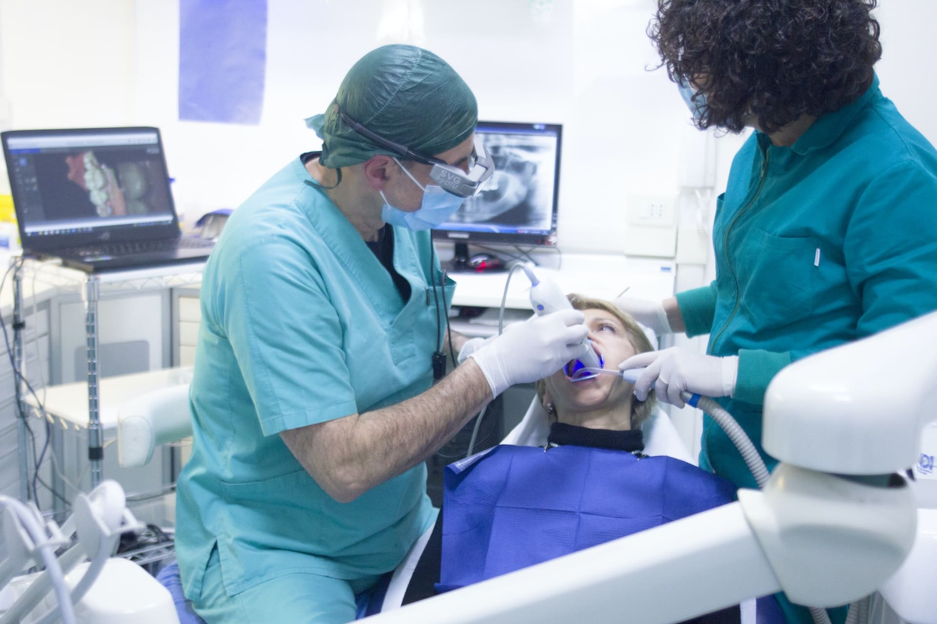 Patient undergoing root canal treatment