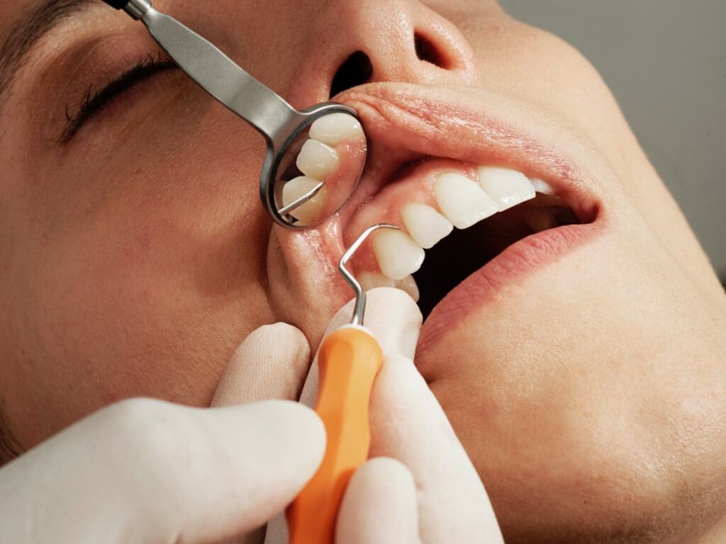 Patient undergoing advanced endodontic treatment