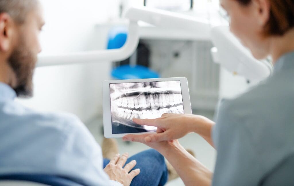 Close-up dental X-ray image