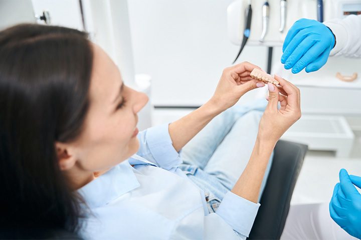 Danvers patient discussing bridge options during consultation.